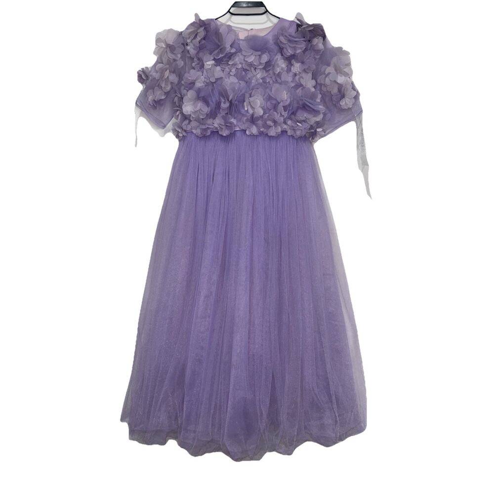 Junona Girls Floral Appliqué Tulle Maxi Designer 2 Piece Dress Size 9-10 Years - Picture 2 of 15